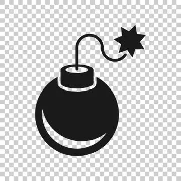 Bomb icon in flat style. Dynamite vector illustration on white isolated backg 스톡 일러스트