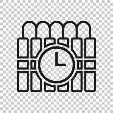Bomb icon in flat style. Dynamite vector illustration on white isolated backg 스톡 일러스트