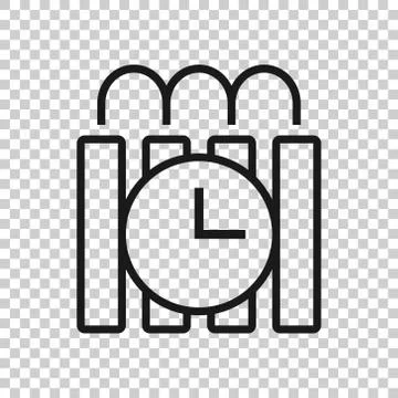 Bomb icon in flat style. Dynamite vector illustration on white isolated backg Stock Illustration