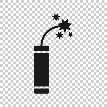 Bomb icon in flat style. Dynamite vector illustration on white isolated backg Stock Illustration