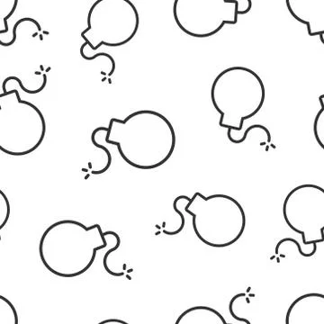 Bomb icon in flat style. Dynamite vector illustration on white isolated backg Stock Illustration