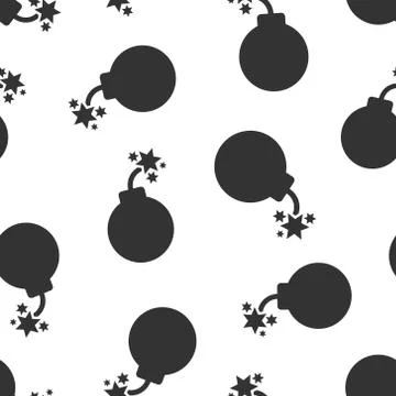 Bomb icon in flat style. Dynamite vector illustration on white isolated backg Stock Illustration
