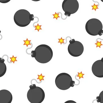 Bomb icon in flat style. Dynamite vector illustration on white isolated backg Illustrazione stock