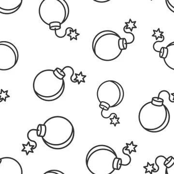 Bomb icon in flat style. Dynamite vector illustration on white isolated backg Illustrazione stock