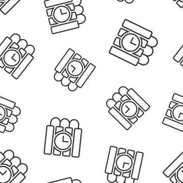 Bomb icon in flat style. Dynamite vector illustration on white isolated backg イラスト素材