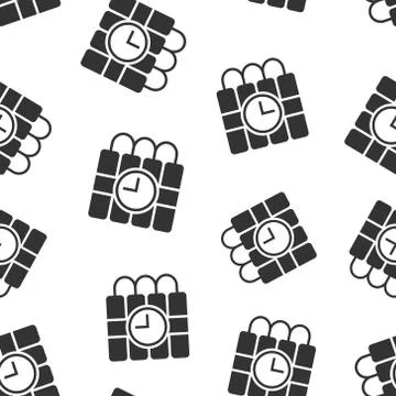 Bomb icon in flat style. Dynamite vector illustration on white isolated backg Stock Illustration