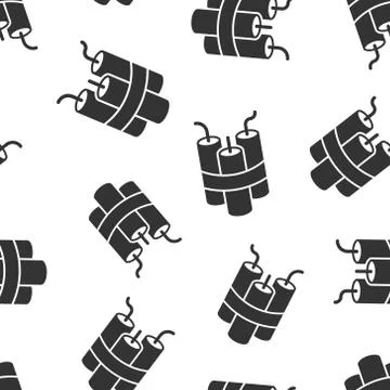 Bomb icon in flat style. Dynamite vector illustration on white isolated backg Stock Illustration