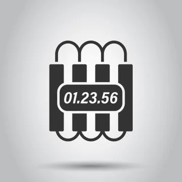 Bomb icon in flat style. Dynamite vector illustration on white isolated backg Stock Illustration