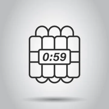 Bomb icon in flat style. Dynamite vector illustration on white isolated backg イラスト素材