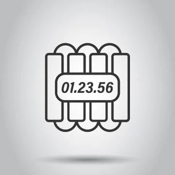 Bomb icon in flat style. Dynamite vector illustration on white isolated backg Stock Illustration