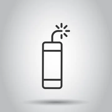Bomb icon in flat style. Dynamite vector illustration on white isolated backg イラスト素材