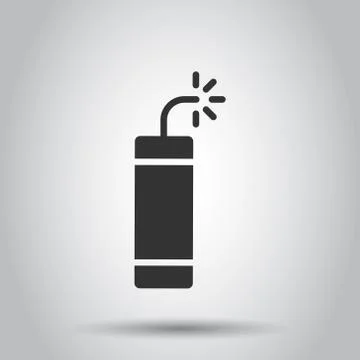 Bomb icon in flat style. Dynamite vector illustration on white isolated backg Stock Illustration