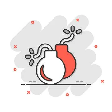 Bomb icon in flat style. Dynamite vector illustration on white isolated backg イラスト素材