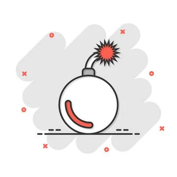 Bomb icon in flat style. Dynamite vector illustration on white isolated backg Illustrazione stock