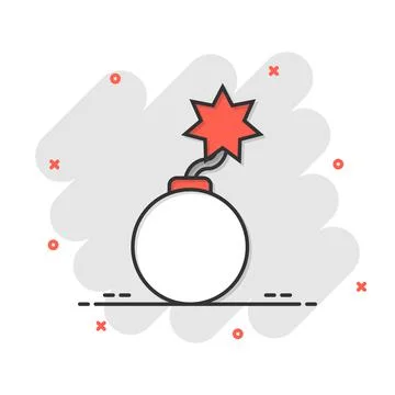 Bomb icon in flat style. Dynamite vector illustration on white isolated backg 스톡 일러스트