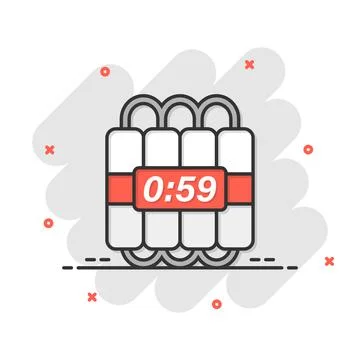 Bomb icon in flat style. Dynamite vector illustration on white isolated backg イラスト素材