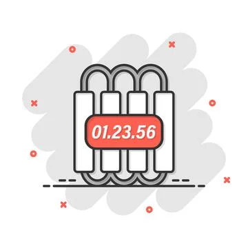 Bomb icon in flat style. Dynamite vector illustration on white isolated backg Stock Illustration