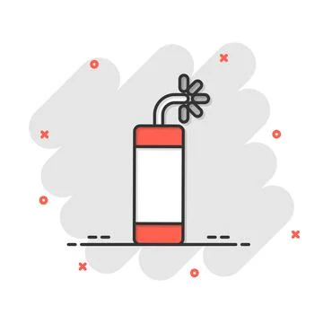 Bomb icon in flat style. Dynamite vector illustration on white isolated backg 스톡 일러스트