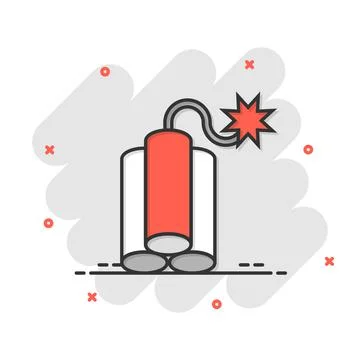 Bomb icon in flat style. Dynamite vector illustration on white isolated backg イラスト素材