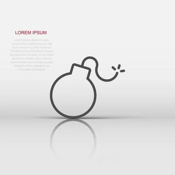 Bomb icon in flat style. Dynamite vector illustration on white isolated bac.. Stock Illustration