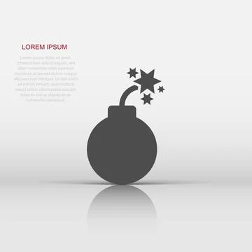 Bomb icon in flat style. Dynamite vector illustration on white isolated bac.. イラスト素材