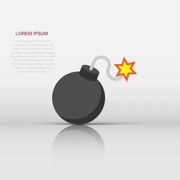 Bomb icon in flat style. Dynamite vector illustration on white isolated bac.. 스톡 일러스트