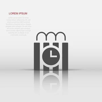 Bomb icon in flat style. Dynamite vector illustration on white isolated bac.. 스톡 일러스트