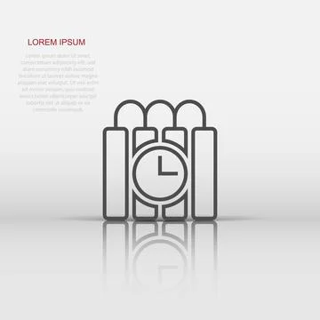 Bomb icon in flat style. Dynamite vector illustration on white isolated bac.. Stock Illustration
