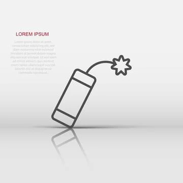 Bomb icon in flat style. Dynamite vector illustration on white isolated bac.. Illustrazione stock