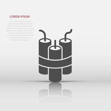 Bomb icon in flat style. Dynamite vector illustration on white isolated bac.. イラスト素材