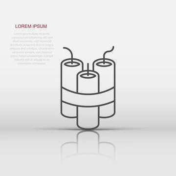Bomb icon in flat style. Dynamite vector illustration on white isolated bac.. 库存插图
