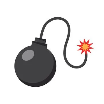 Bomb icon in flat style. Explosive bombshell vector illustration on isolate.. Stock Illustration
