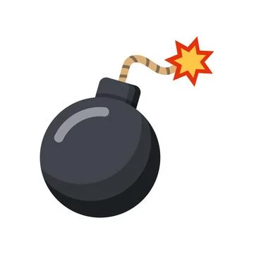 Bomb icon in flat style. Explosive bombshell vector illustration on isolate.. Stock Illustration