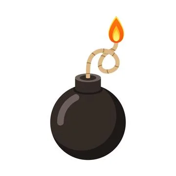 Bomb icon in flat style. Explosive bombshell vector illustration on isolate.. Stock Illustration