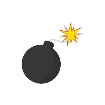 Bomb icon in flat style, illustration. Bomb icon illustration isolated イラスト素材