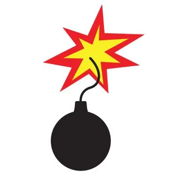Bomb icon flat style isolated on white Stock Illustration