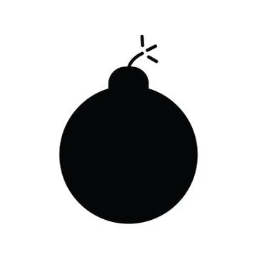 Bomb icon. Flat vector black icon Stock Illustration
