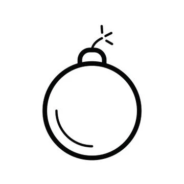 Bomb icon. Flat vector line icon Stock Illustration
