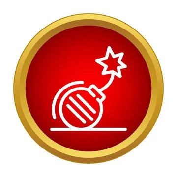 Bomb icon igniting fuse representing danger and threat Stock Illustration