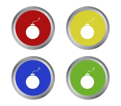 Bomb icon illustrated in vector on white background Stock Illustration