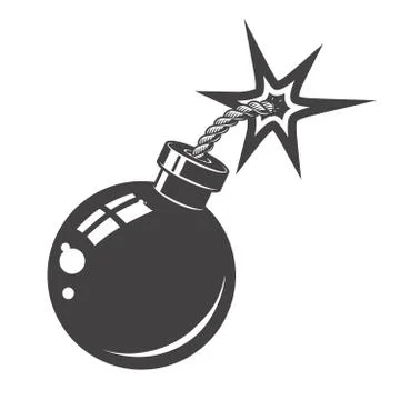 Bomb icon isolated on white background. Design elements for logo Illustrazione stock