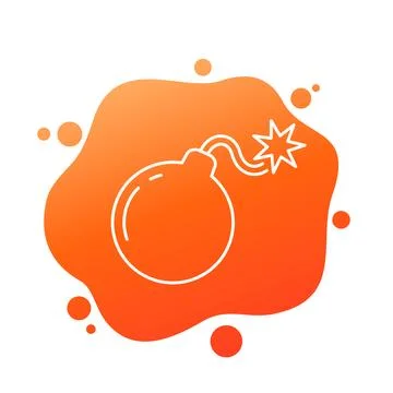 Bomb icon in line design イラスト素材