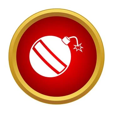 Bomb icon with a red circle no entry sign Stock Illustration