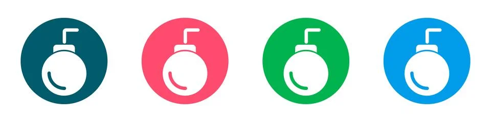 Bomb icon set. Bombshell. Vector. Stock Illustration