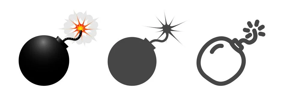 Bomb icon set Stock Illustration