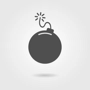 Bomb icon with shadow Stock Illustration
