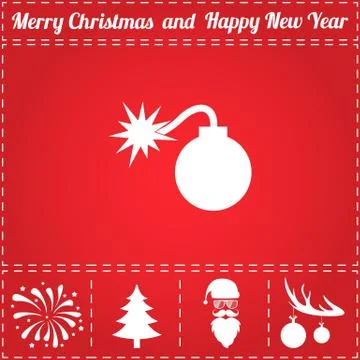 Bomb Icon Vector Illustrazione stock