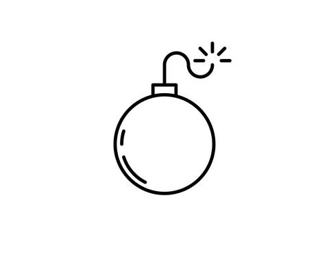 Bomb icon vector. Line boom symbol. Trendy flat explosion outline ui sign des Stock Illustration
