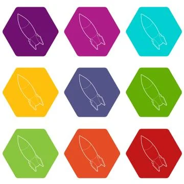 Bomb icons set 9 vector 스톡 일러스트