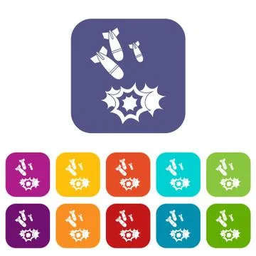 Bomb icons set Illustrazione stock